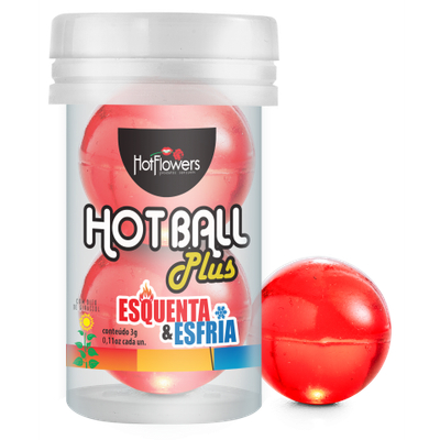 Лубрикант HOT BALL PLUS на масляной основе в виде двух шариков с охлаждающе-разогревающим эффектом