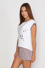 Пижама женская "ГАЛАКТИКА" футб+шорты КЖ 0213