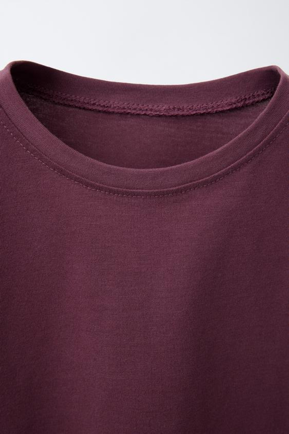 ZARA НАБОР ИЗ ТРЕХ ОДНОТОННЫХ ФУТБОЛОК, ШОКОЛАДНЫЙ