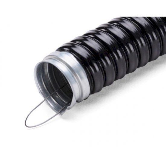 Гофра металл черная в ПВХ изоляции с протяжкой