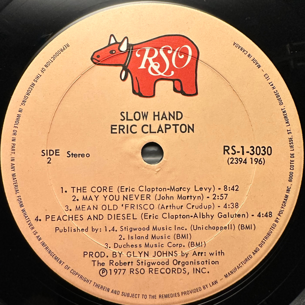 Eric Clapton - Slowhand (Канада 1977г.)