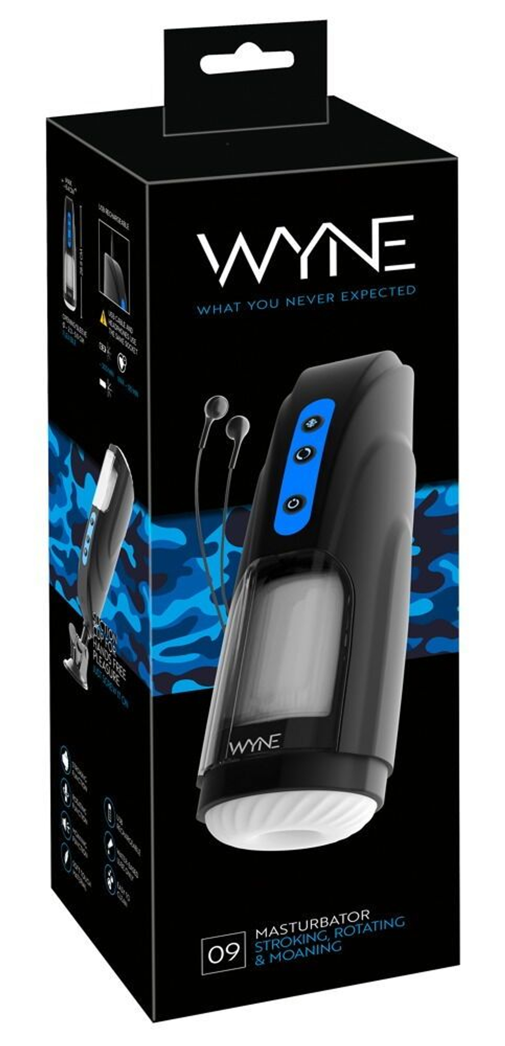Мощный мастурбатор WYNE Masturbator 09 (Цвет: черный с белым)