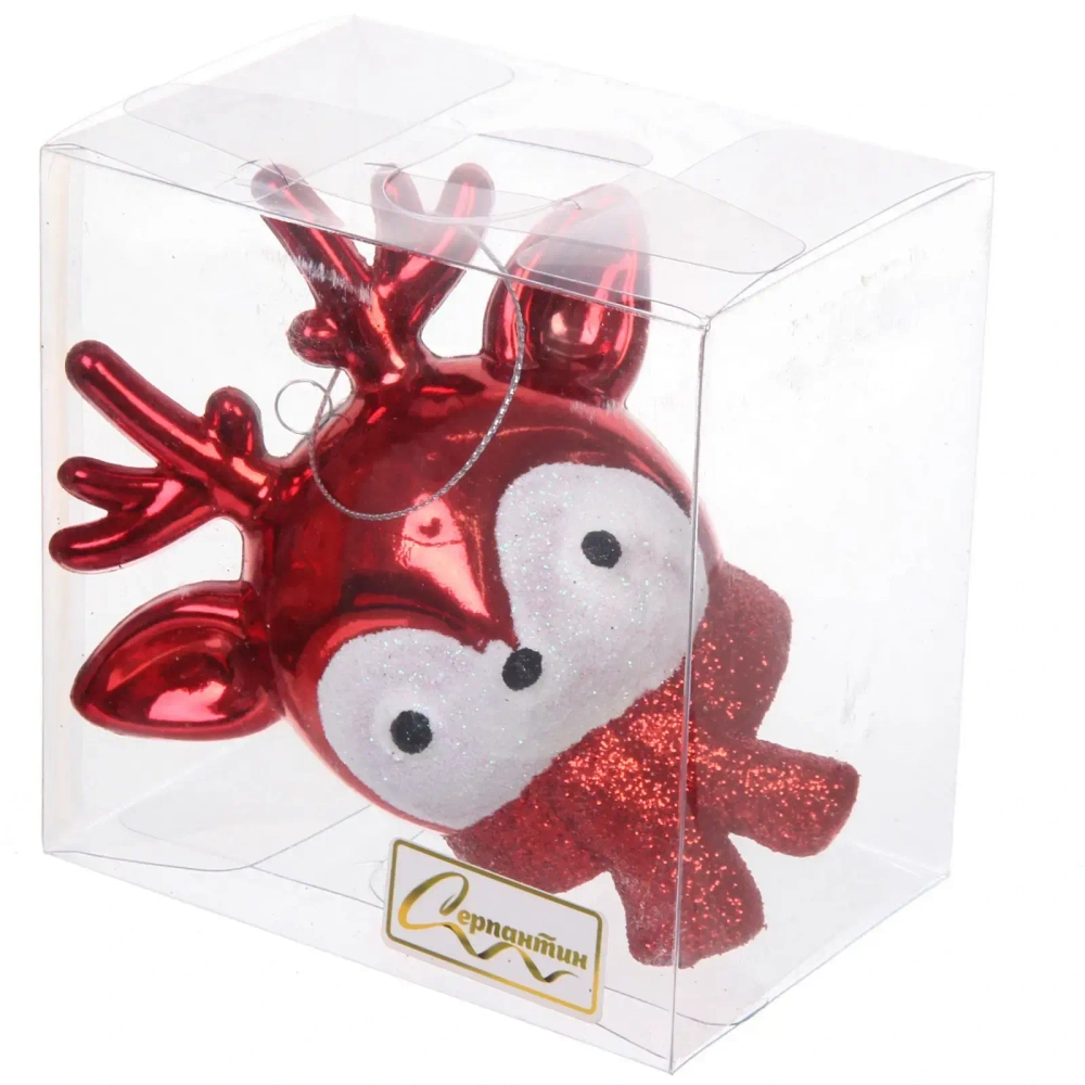 Елочная игрушка «Новогодний олененок» 7*11*10,5 см, красный