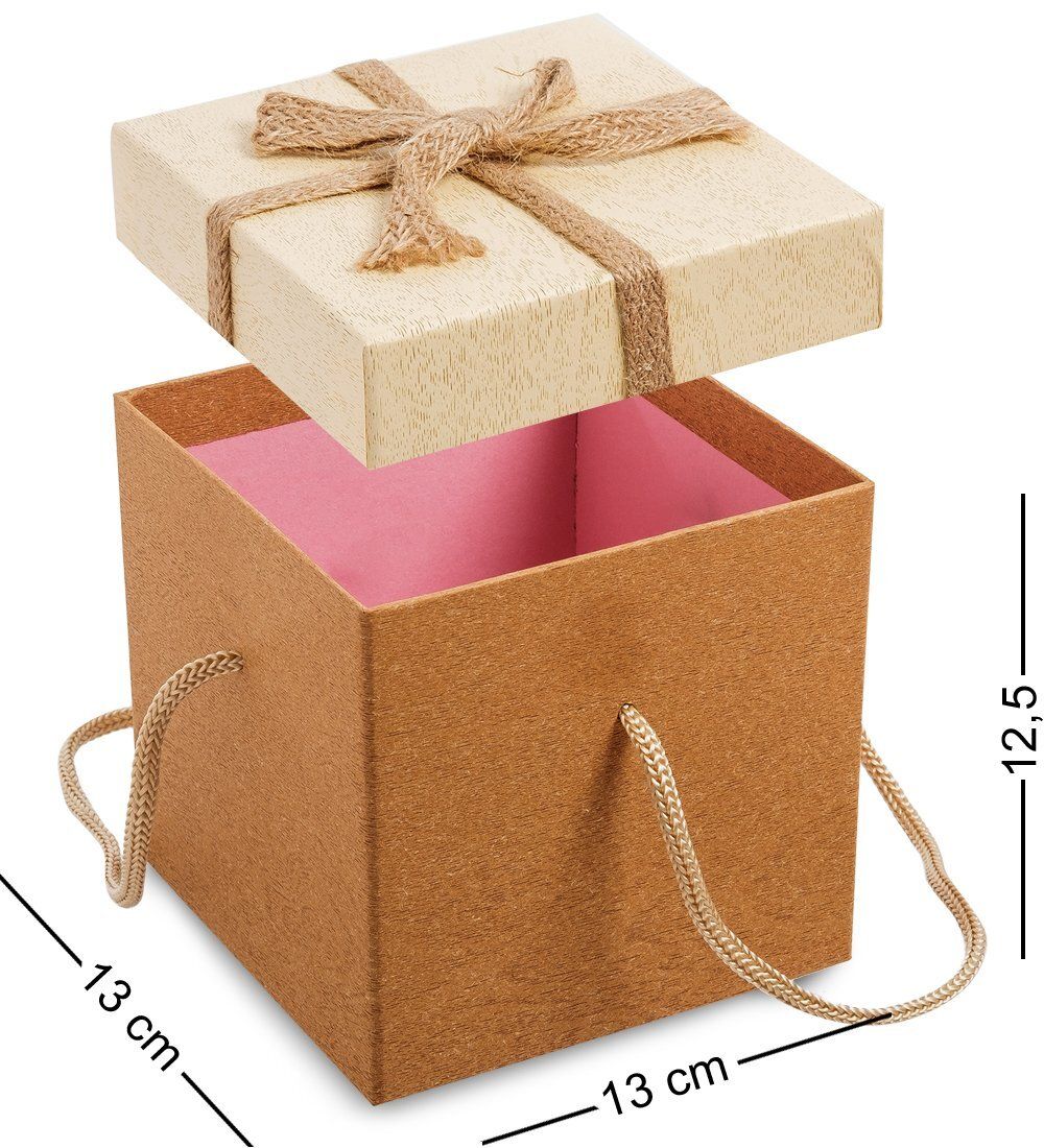 WG-92-D Коробка подарочная «Квадрат» цв.коричн./беж.