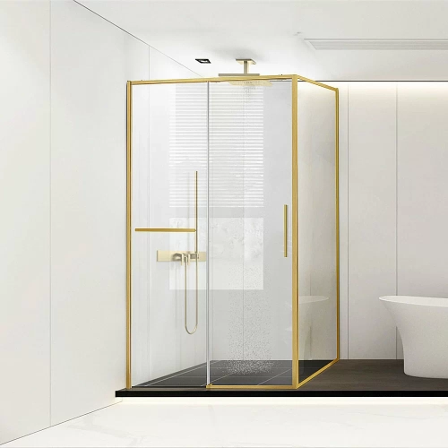 Душевой уголок Vincea Slim Soft VSR-1SS9012CLG 120x90 стекло прозрачное/профиль золото брашированное