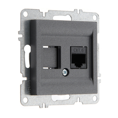 Розетка компьютерная ARVIA Electric, кат. 6, 1 гнездо, антрацит 50042000247