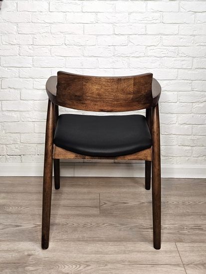 Стул СH 66 орех. черная экокожа