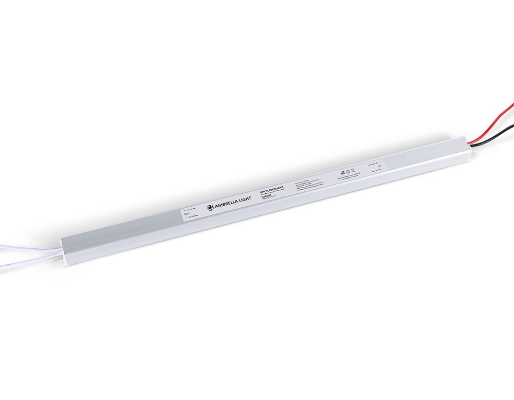 Ambrella Блок питания ультратонкий для светодиодной ленты 12V 100W 8.3A IP20 185-260V 372*18*18 GS8607 LED Driver 12V GS8607