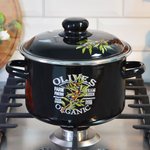 Кастрюля 3л "Ветка оливы" черная