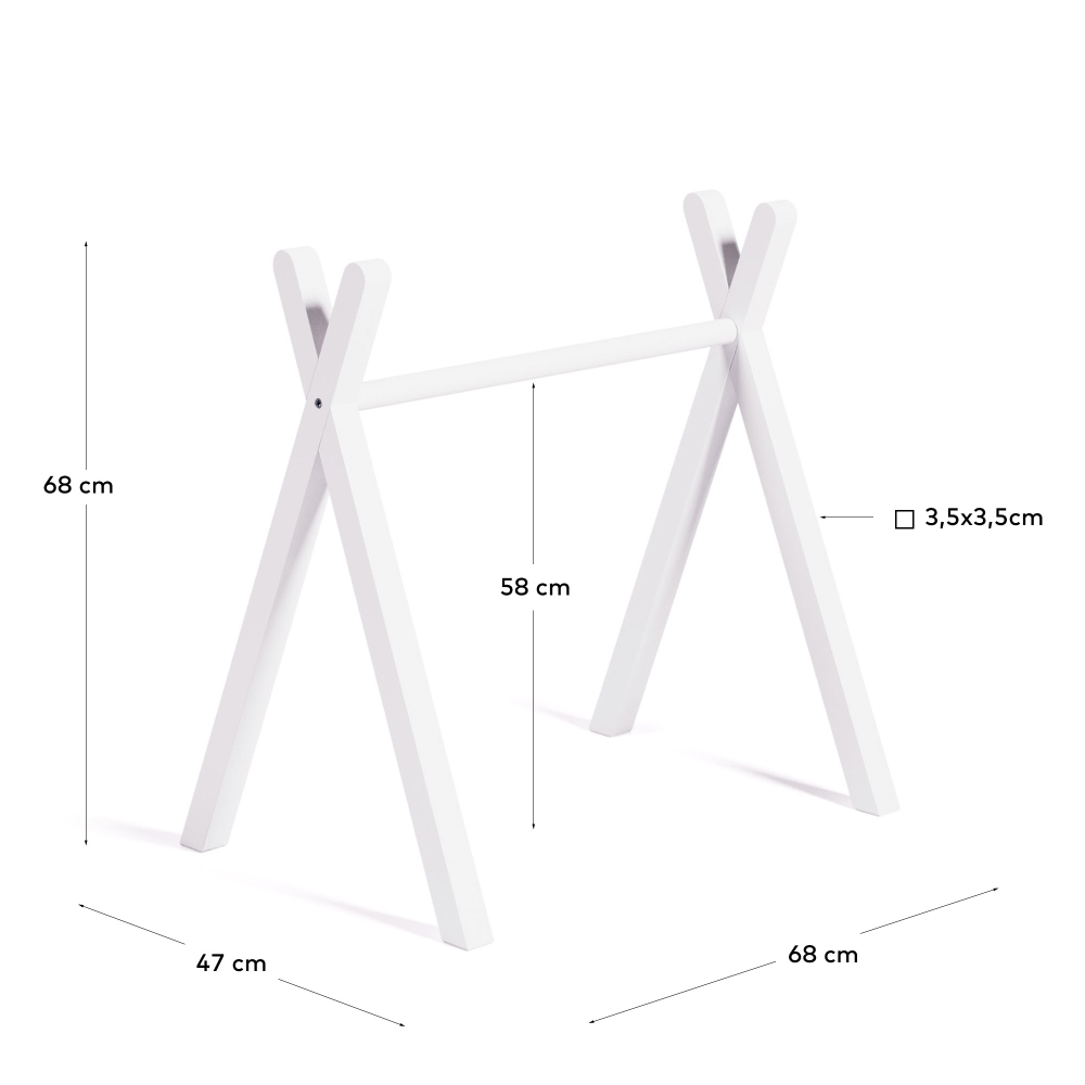 Maralis Детская напольная вешалка-вигвам из массива бука с белой отделкой