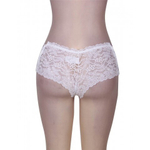 Кружевные трусики с шнуровкой на высокой посадке белые (XL-2XL)