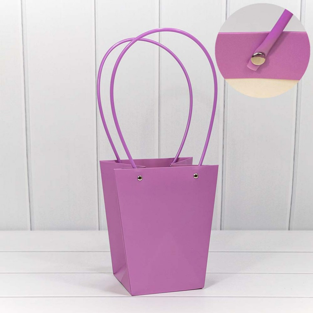 Пакет подарочный 20х17х12см Ваза для цветов (Сиреневый)