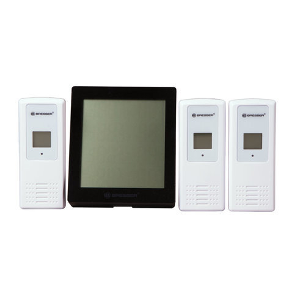 Метеостанция BRESSER Temeo Hygro Quadro, 3 термодатчика, гигрометр, черный, 73257