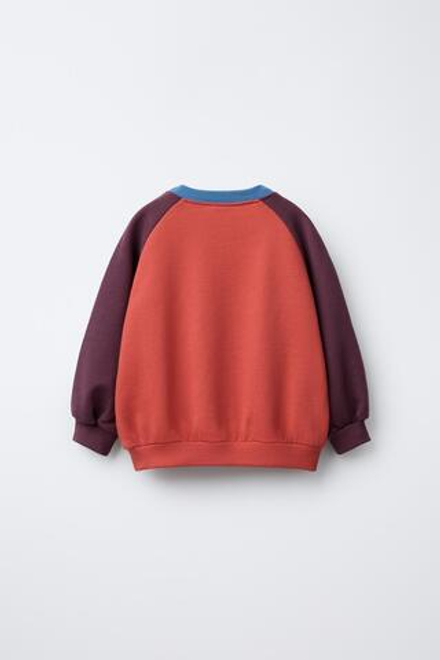 ZARA ТОЛСТОВКА С РУКАВАМИ РЕГЛАН, КРАСНОВАТЫЙ