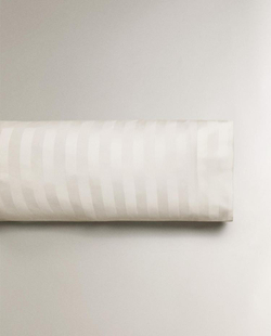 ZARA HOME НАВОЛОЧКА ИЗ САТИНА В ПОЛОСКУ (500 НИТЕЙ), БЕЖЕВЫЙ