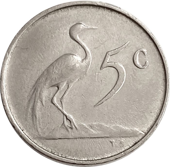 5 центов 1965 ЮАР, Надпись на английском языке - "SOUTH AFRICA"