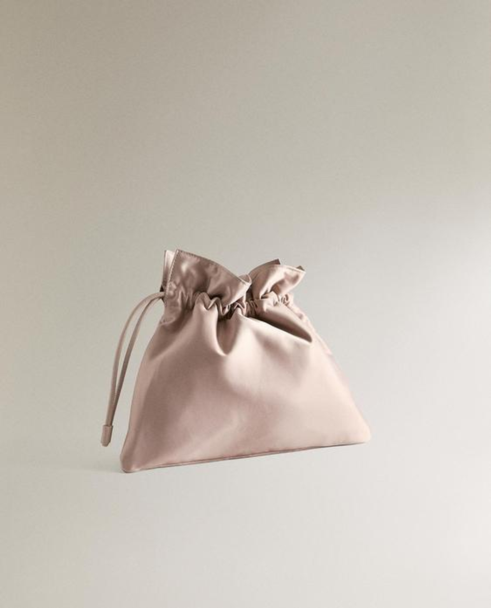 ZARA HOME САТИНОВАЯ СУМКА-КОСМЕТИЧКА СРЕДНЕГО РАЗМЕРА, БЕЖЕВЫЙ