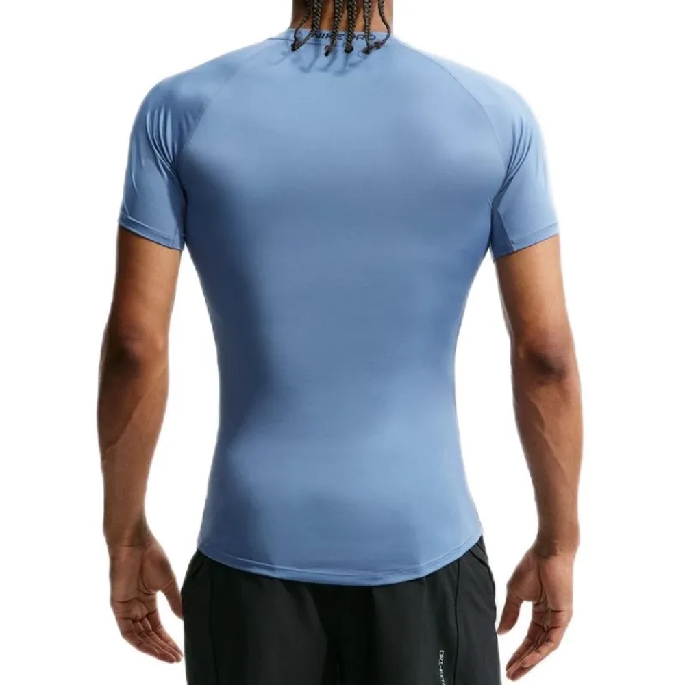 Теннисная футболка Nike Pro Dri-FIT Tight Short-Sleeve Fitness - storm indigo/black