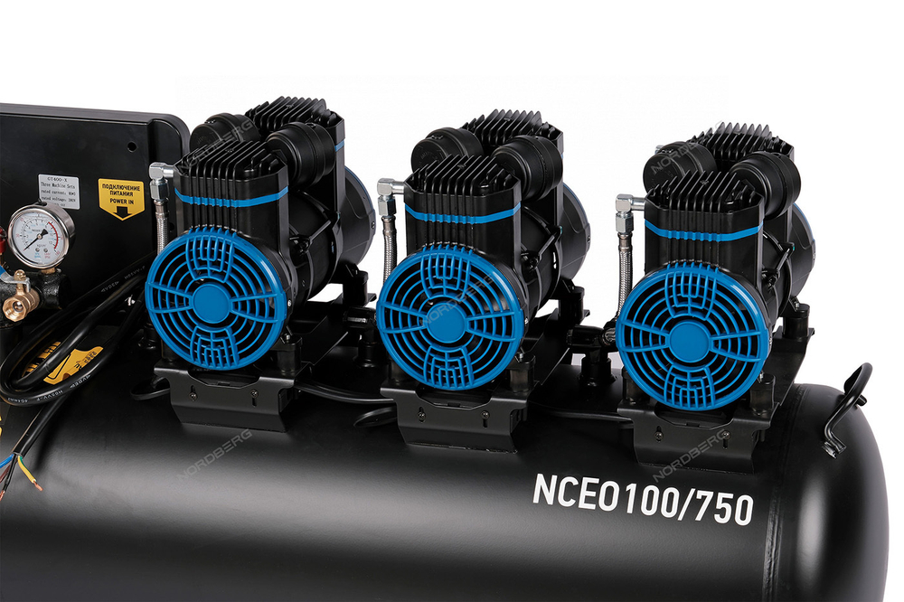 NORDBERG (NCEO100/750) Компрессор безмасляный 380 В, ресивер 100 л, 750 л/мин