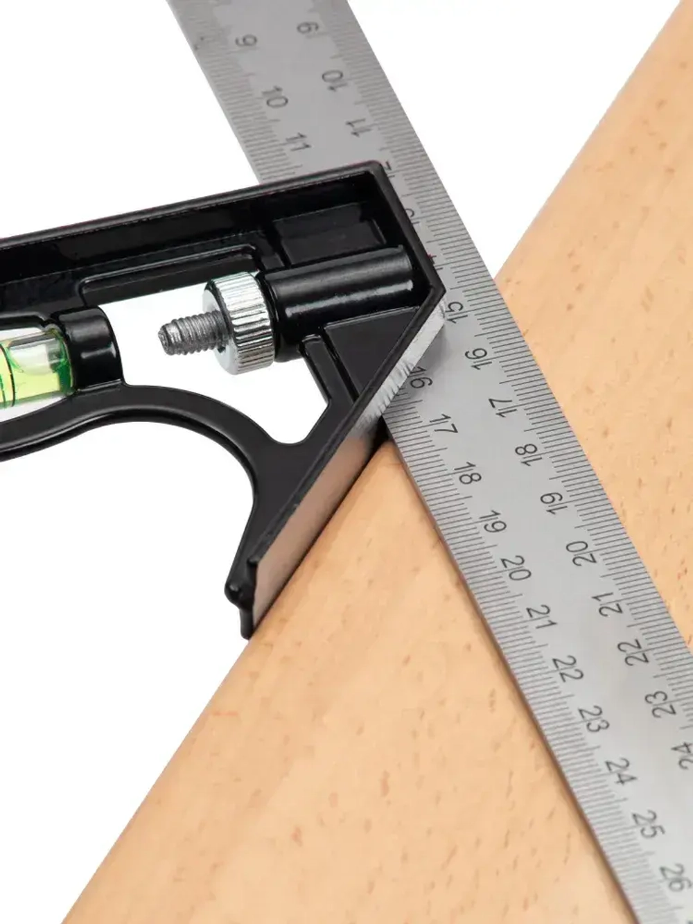 Угольник строительный 30см с уровнем. 45, 90 градусов ZENDUB