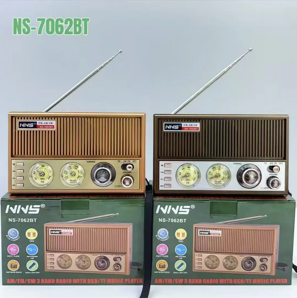 Радиоприемник в стиле ретро+MP3 плеер, BT TWS NNS NS-7062BT