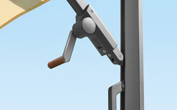 Зонт профессиональный Levia 3х3 м, тик, тортора. База и светильник в комплекте