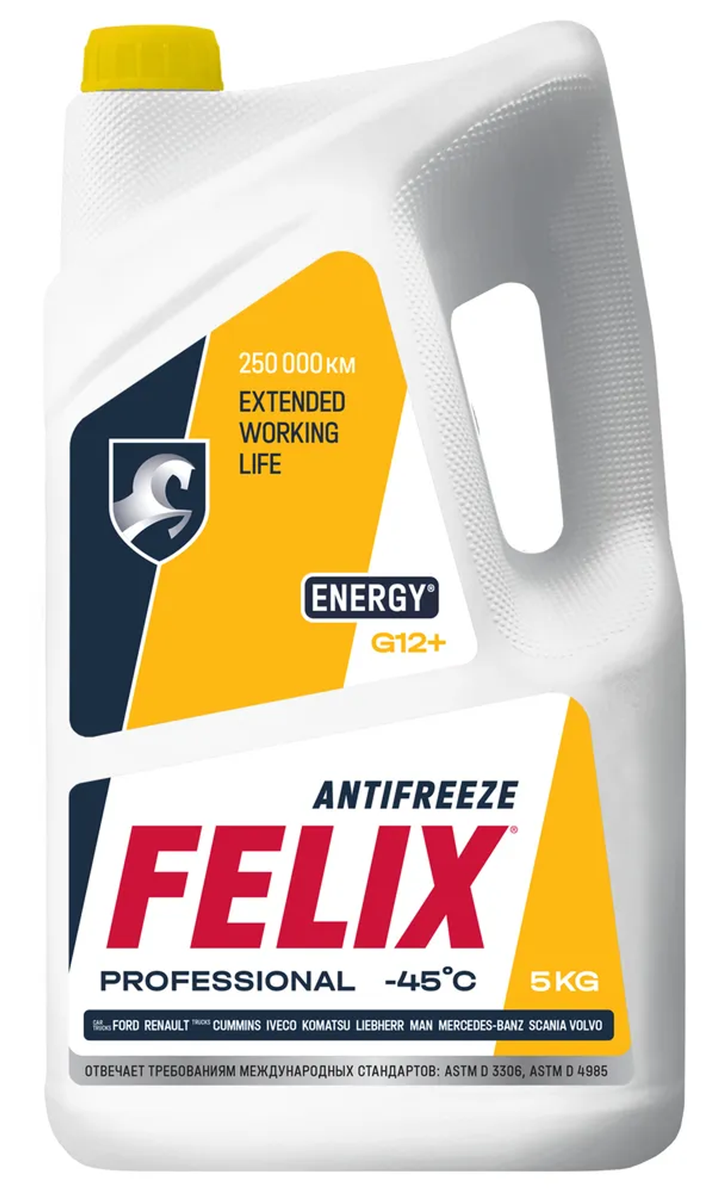 Антифриз Felix Energy G12+, желтый, 5 кг