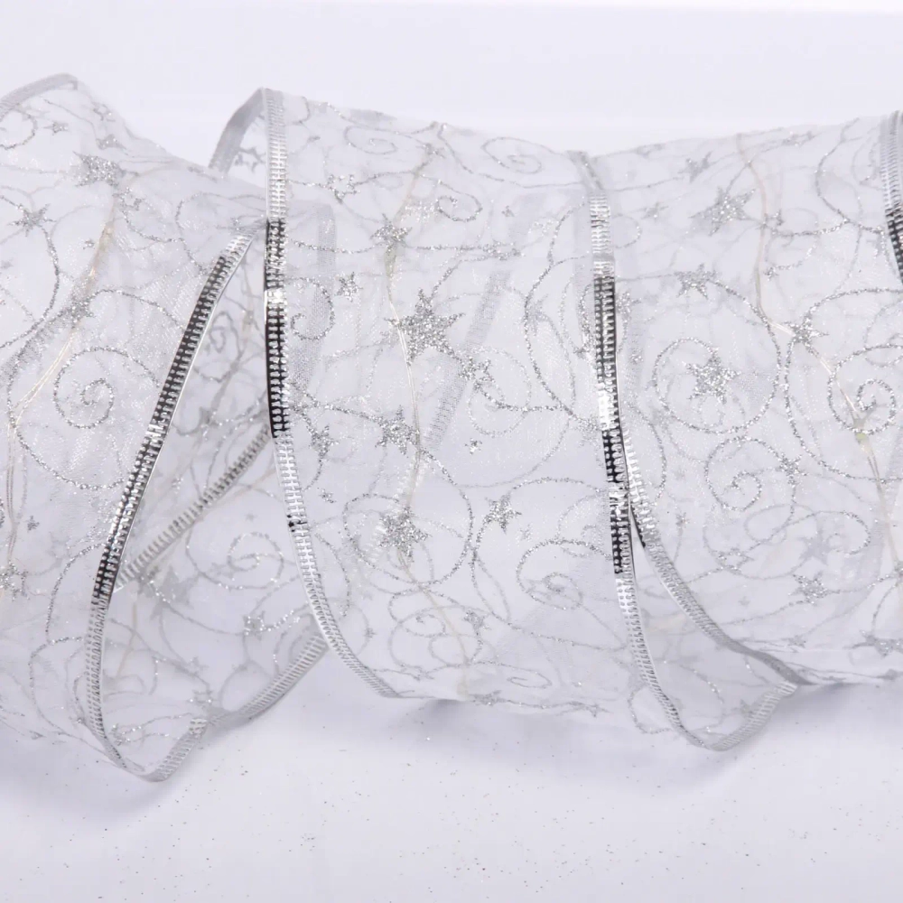 Гирлянда для дома ЛЕНТА ДЕКОРАТИВНАЯ «Волшебство» 2,0 м, 6 см, 20 ламп LED (на батарейках), Серебро (подсветка белый)