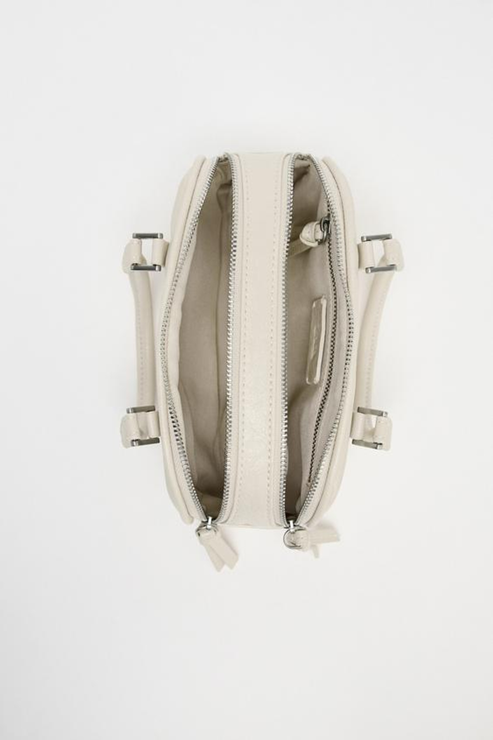 ZARA НЕБОЛЬШАЯ СУМКА-БОУЛИНГ, ЭКРЮ