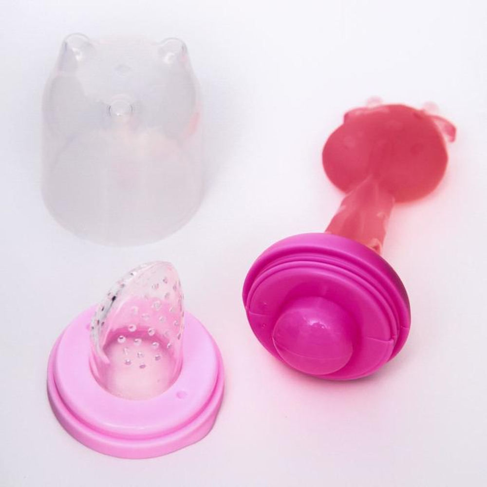 4780634 Ниблер с силиконовой сеточкой и силиконовой ручкой-грызунком, цвет розовый