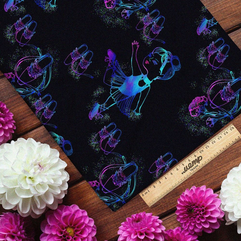 Ткань шелк Армани неоновые балерины