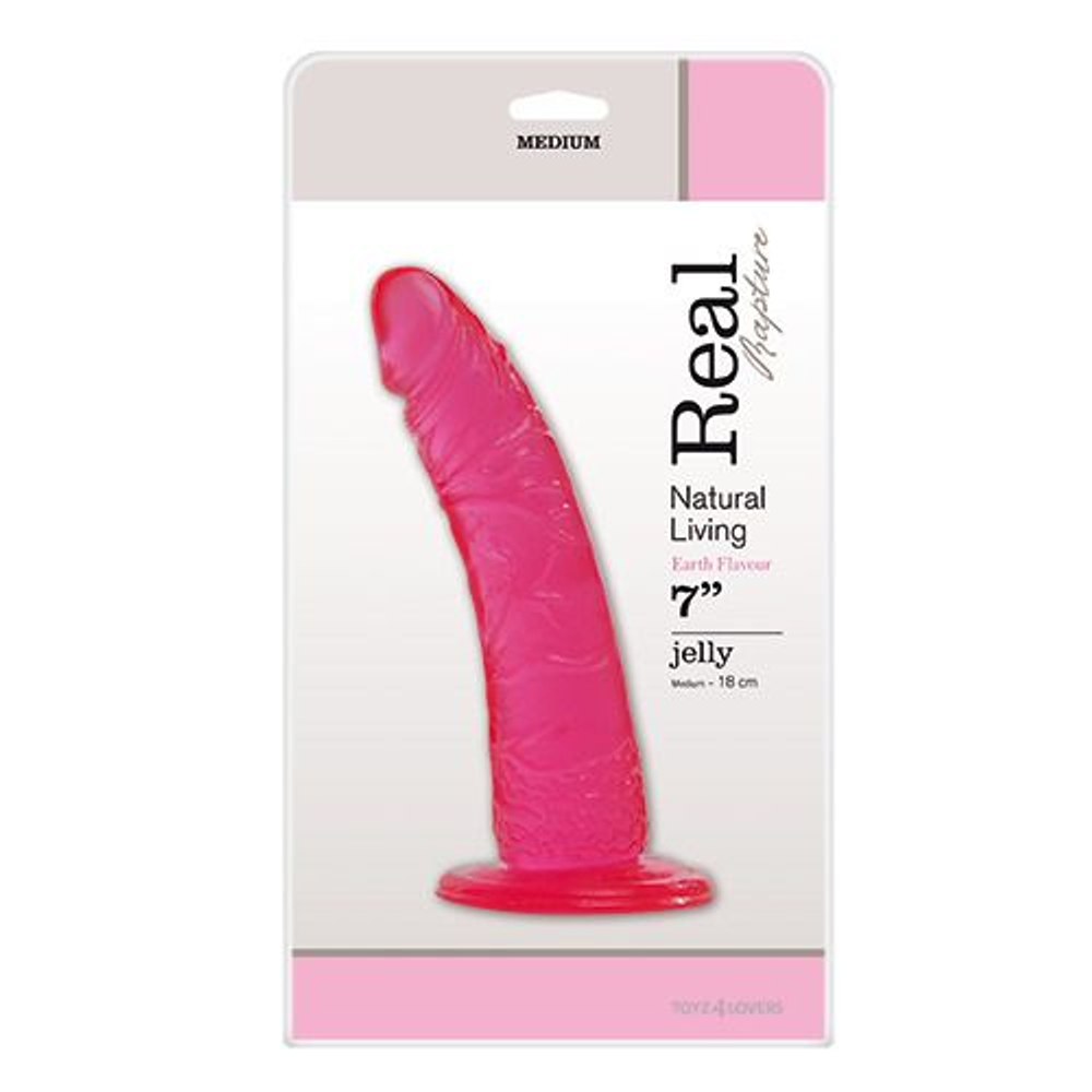 Розовый фаллоимитатор JELLY DILDO REAL RAPTURE PINK 7 - 18 см. (Цвет: розовый)