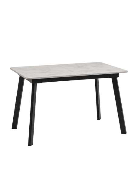 Стол Batu new 120-160/80/76 столешница ЛМДФ ароза светлая подстолье металл черный
