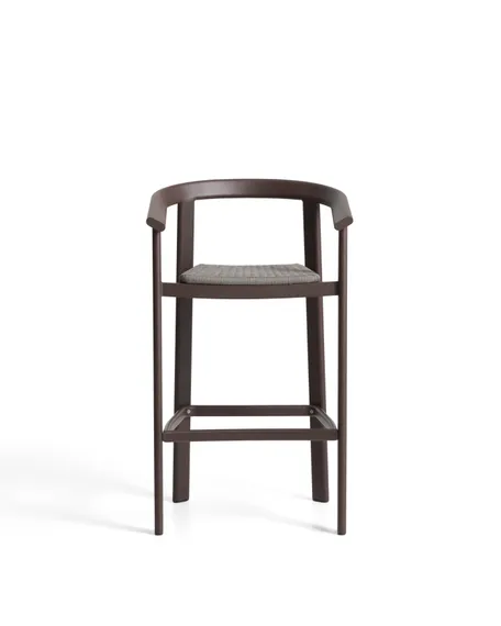 Уличный барный стул Erice из алюминия и веревки коричневого цвета, 75 см