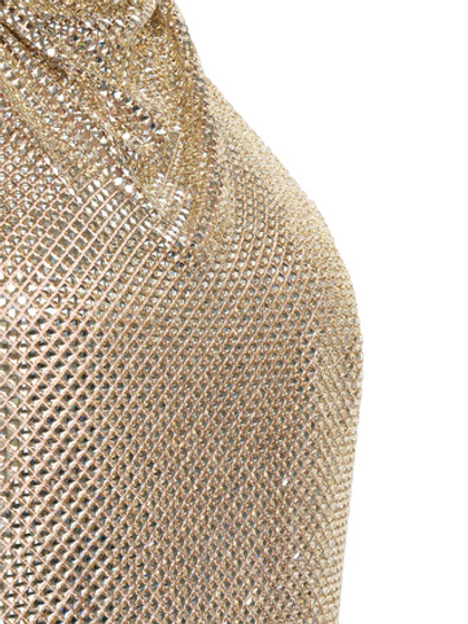 Золотое мини-платье из кристаллов
