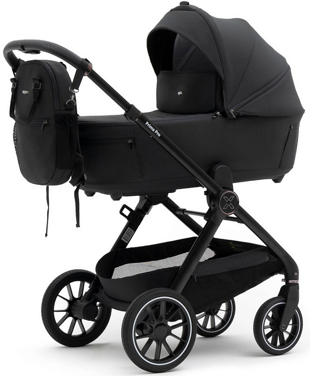 Коляска Agex Prima Pro 3 в 1 с автокреслом i-Safe Black Midnight Grey (Темно-серый)