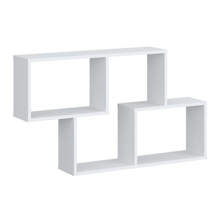 Полка навесная 2 Париж (Белый/тиснение древесные поры), МФ 1+1