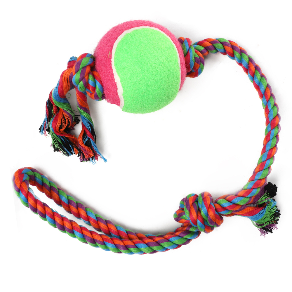 Игрушка для собак "Верёвка с петлей, 2 узла и мяч", d65/430мм, Triol