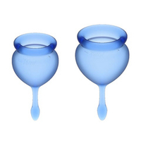 Набор синих менструальных чаш Satisfyer Feel good Menstrual Cup