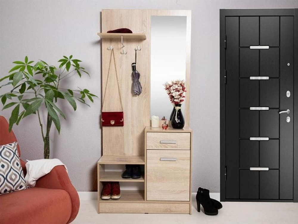 Прихожая "Дебора" 900x1840x292, цвет дуб сонома, сборка универсальная