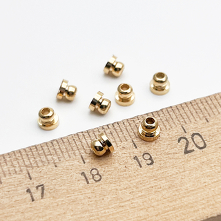 Шапочки для бусин, цвет золото, размер около 4*3,2 мм, цена за набор 2 шт