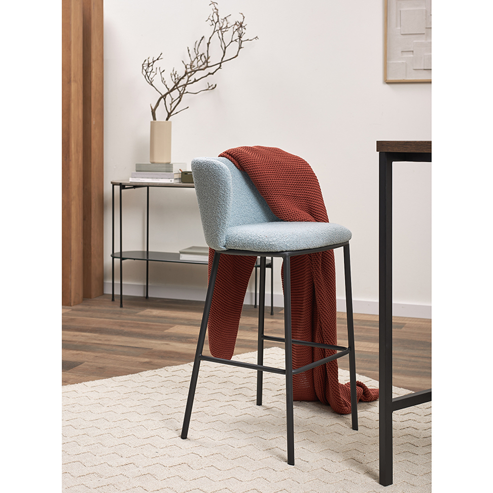 Стул барный foggy, букле, голубая пудра