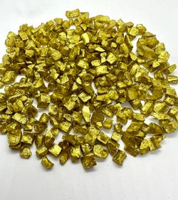 СТЕКЛЯННАЯ КРОШКА БЛЕСТЯЩАЯ ЗОЛОТИСТО-ЖЕЛТАЯ