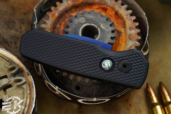 Автоматический нож PTR5306-SB Runt 5 - черн. тексутр. алюм. рук-ть, клинок Sapphire Blue Magnacut