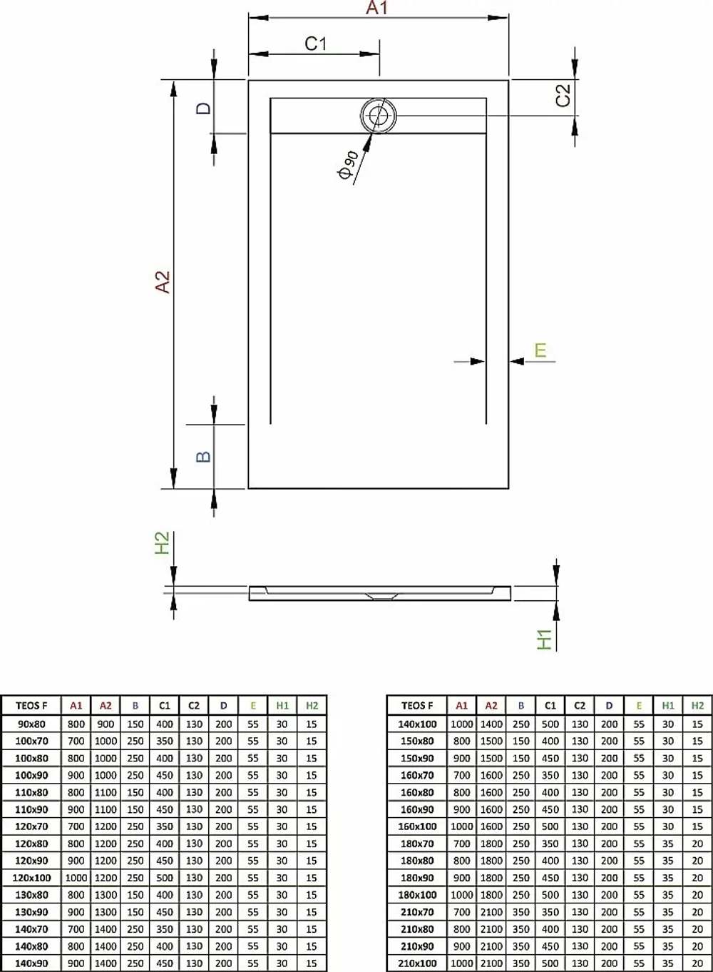 Душевой поддон Radaway Teos F white HTF15090-04 150x90 белый