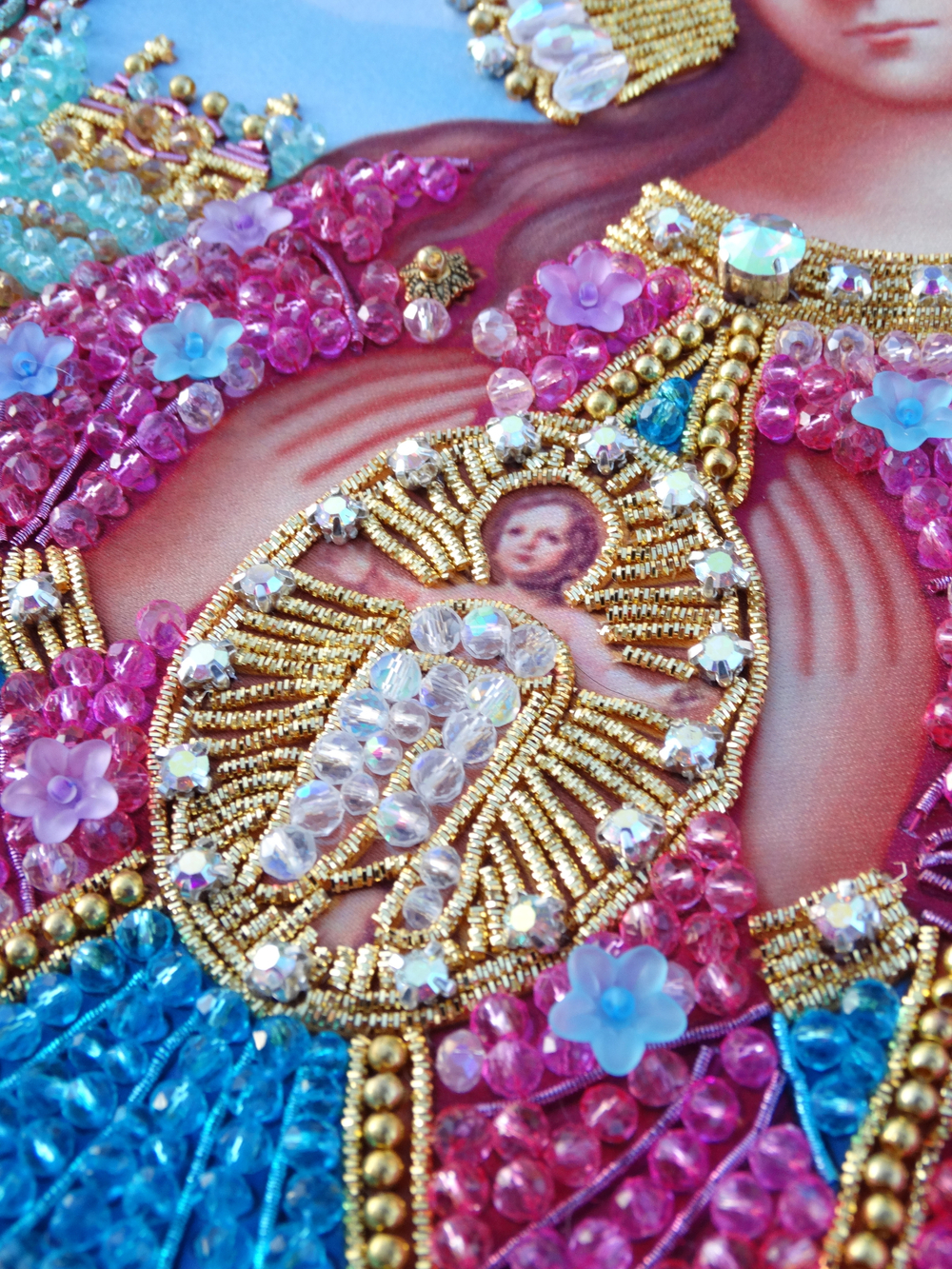 Принт-И25 Ткань с нанесенной авторской схемой Богородица Помощница в родах