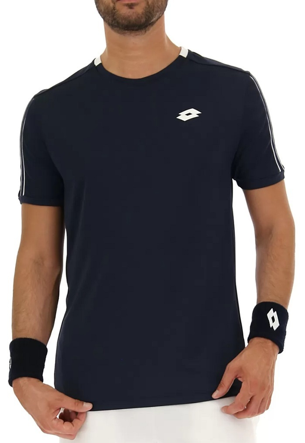 Футболка мужская теннисная Lotto Squadra II Tee - navy blue