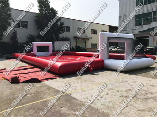 Надувной бассейн "Футбольное поле", красный 14*7*2.5 м