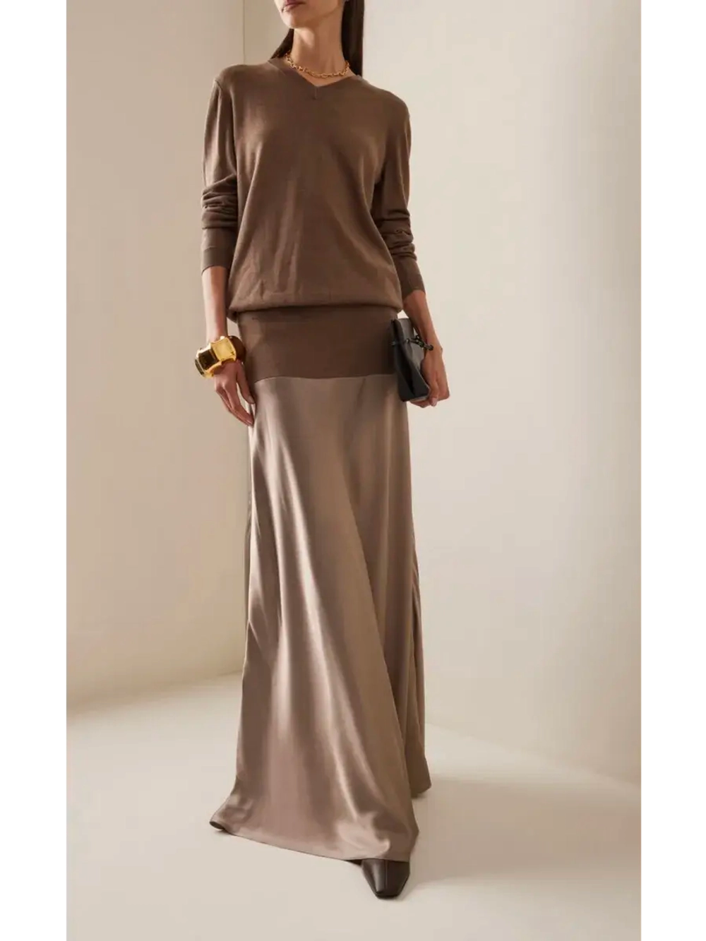 Юбка атласная, шелковая, на резинке