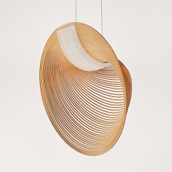 Подвесной светильник Cloyd FUETE P1 / шир. 40 см - дерево - белый (арт.11413)